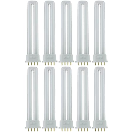 Sunlite PL13/E/SP35K 4-Pin Fluorescent 13W 3500K U Shaped PL CFL Twin Tube Plugin Lght Bulbs w/2GX7, 10PK 40495-SU